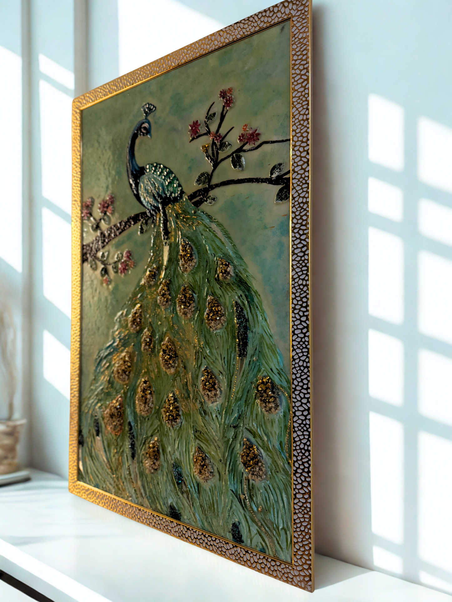 "Feathers of Glory – Handcrafted Peacock Elegance"