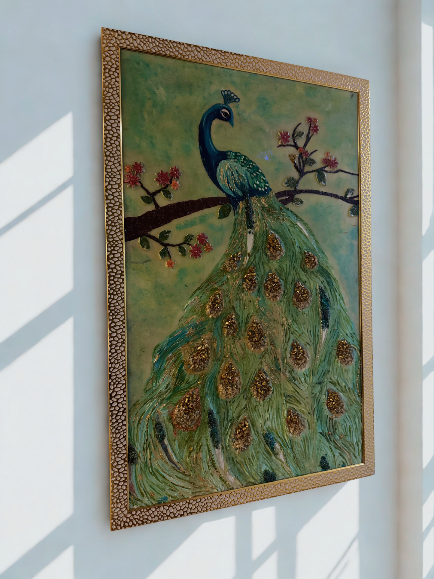 "Feathers of Glory – Handcrafted Peacock Elegance"