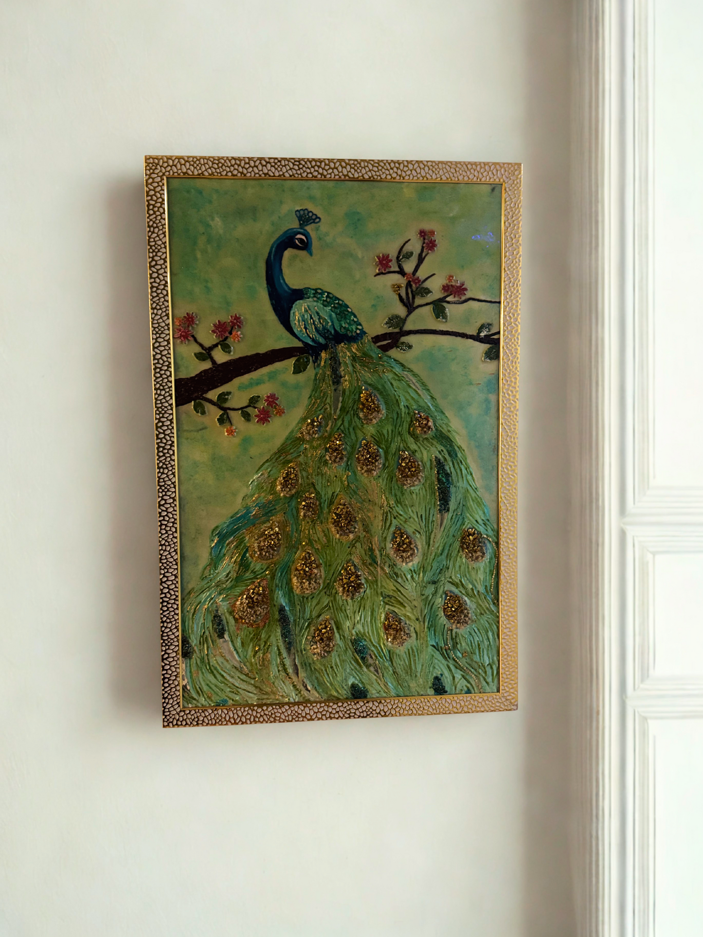 "Feathers of Glory – Handcrafted Peacock Elegance"